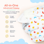 Advanced Nappy Large - Pack of 2 (Happy Hearts & Sleepy Sky)
