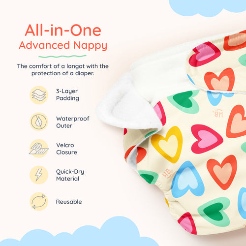 Advanced Nappy - Pack of 2 (Happy Hearts & Cloudy Cuddles)