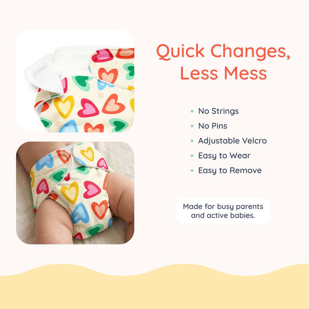Advanced Nappy Medium - Pack of 2 (Happy Hearts & Cloudy Cuddles)